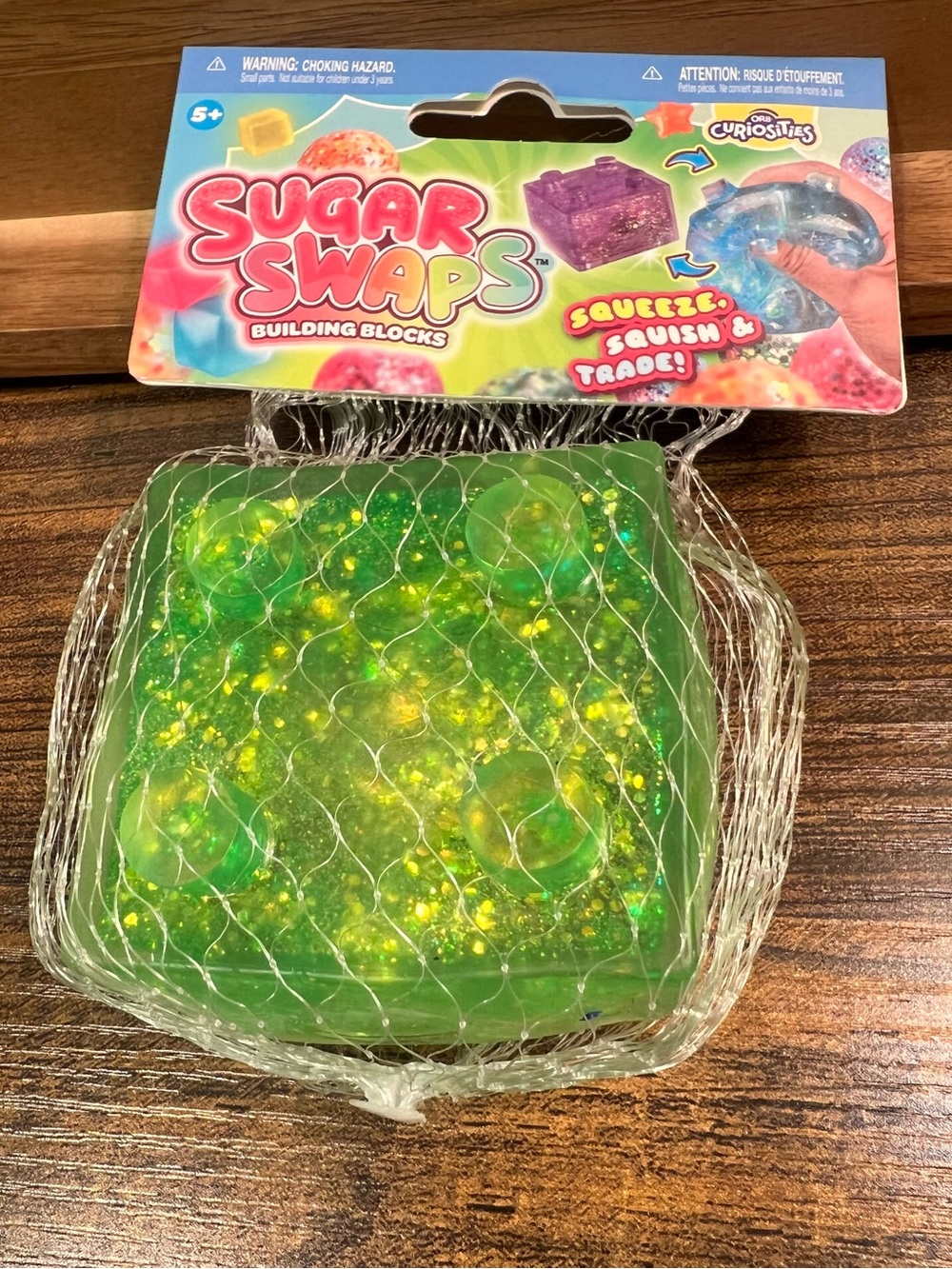 BNWT Sugar Swaps Green Glitter Squeeze & Squish Building Blocks Squishy 💚